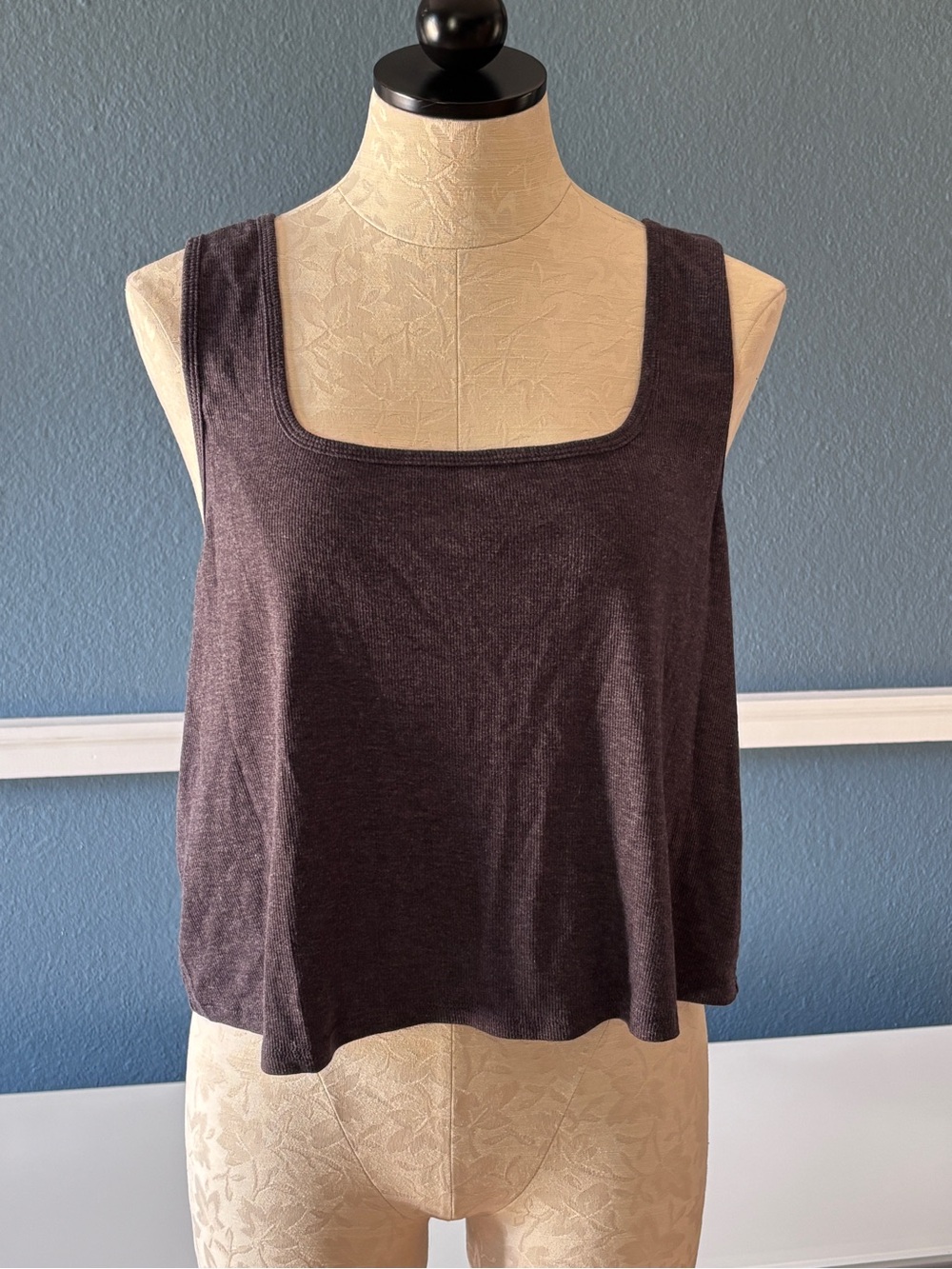 Fabletics Restoreknit Ribbed Tank in Dark Grey 3X NWT